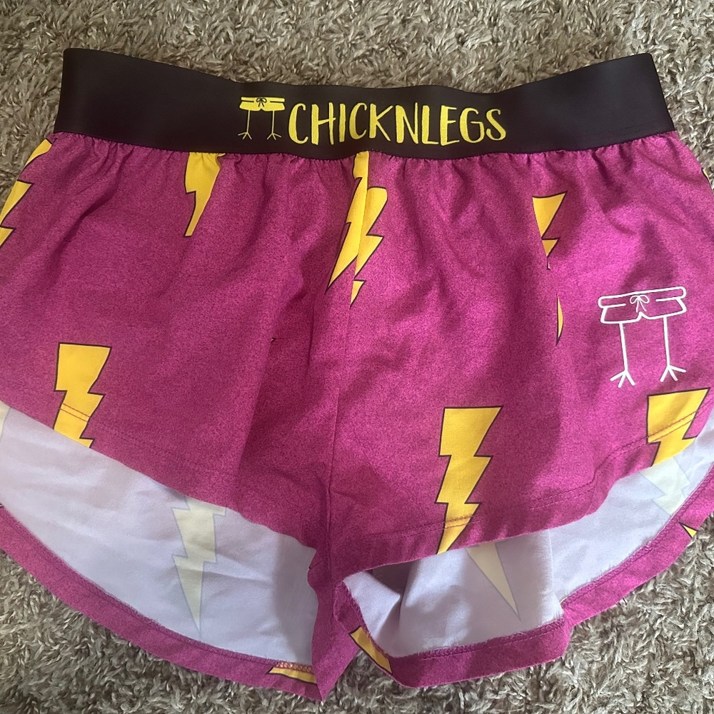 Chicknlegs Women's Purple Lightning Running Shorts